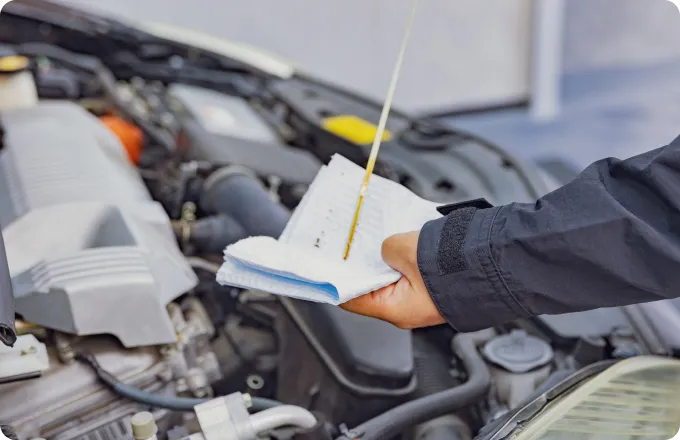 車のオイル確認に使用した工具の画像